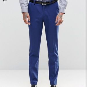 ASOS skinny fit suit pants in royal blue